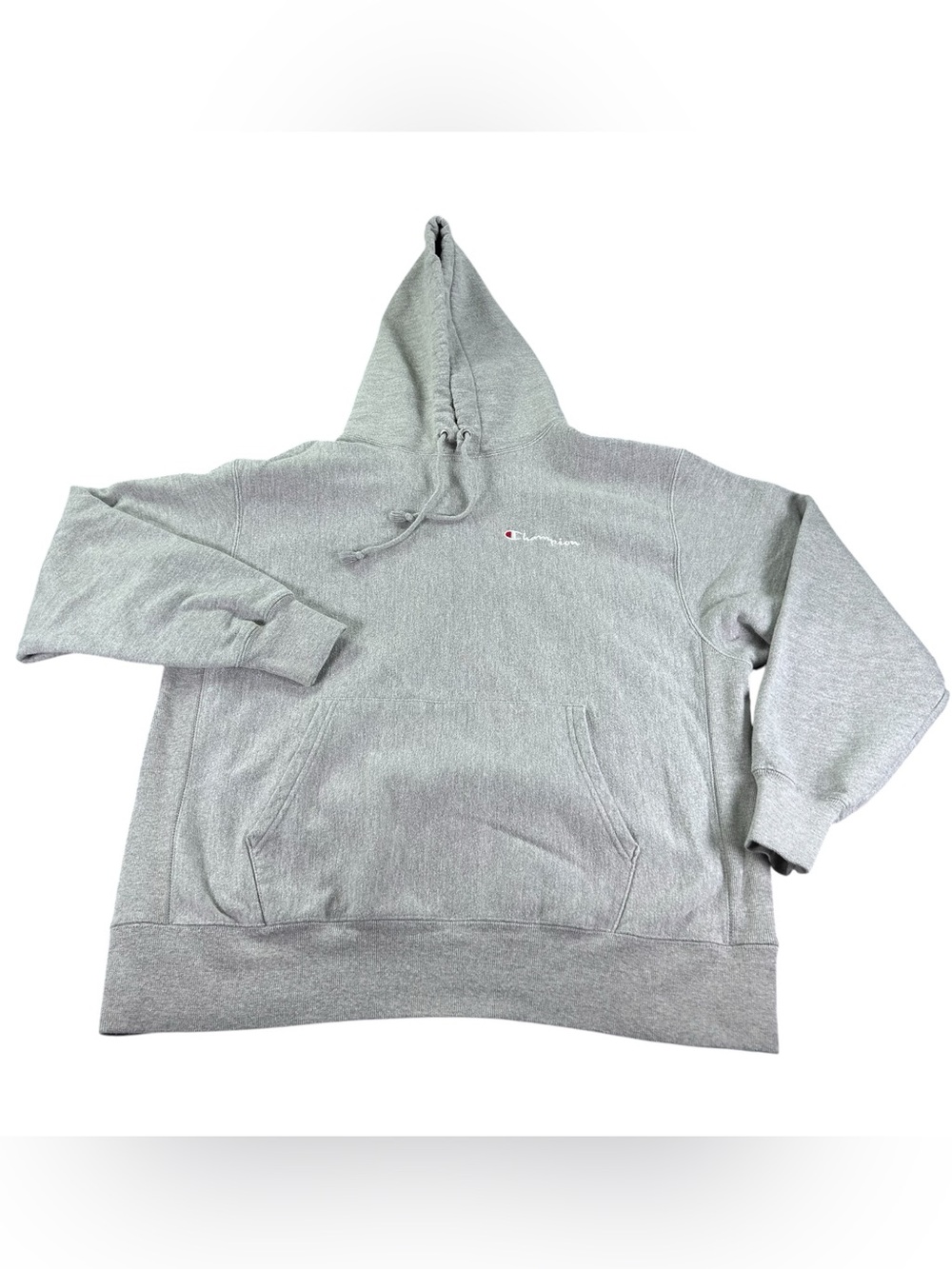 Champion Reverse Weave Hoodie Men’s XL Oxford Gray Heavyweight Embroidered Logo
